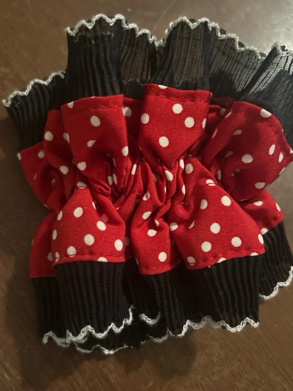Black and Red Polka Dot Hair Scrunchie